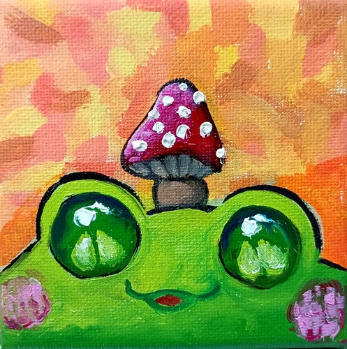 Frosch acrylbild 10x10 - acrylbild,