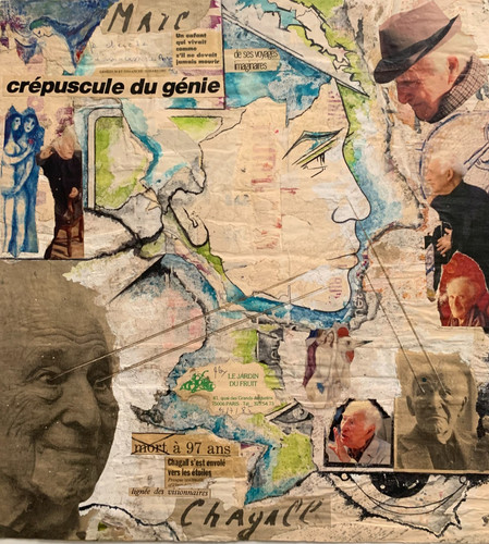Altes kunstwerk papiercollage - altes,