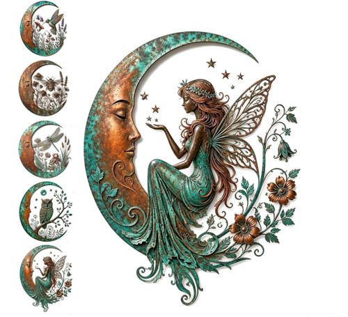 Metall libelle mond wanddeko - metall,