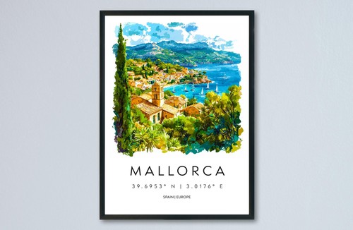 Mallorca aquarell poster - mallorca,