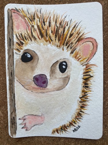 Aceo original gemälde igel - aceo,