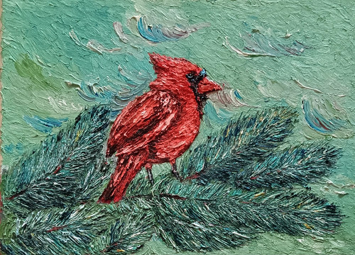 Original öl impasto gemälde - Öl-,