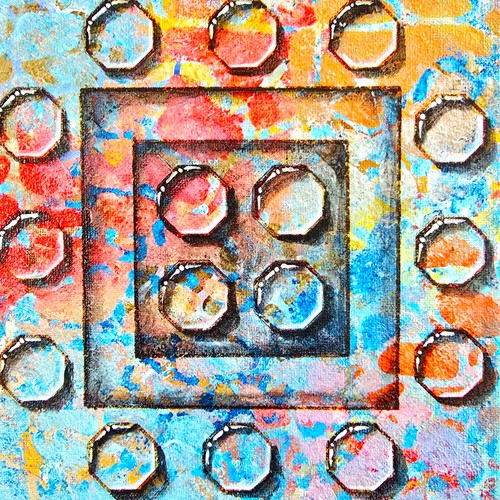 Abstraktes acrylbild 20x20 - acrylbild, cm