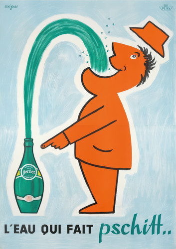 Vintage perrier poster - poster,