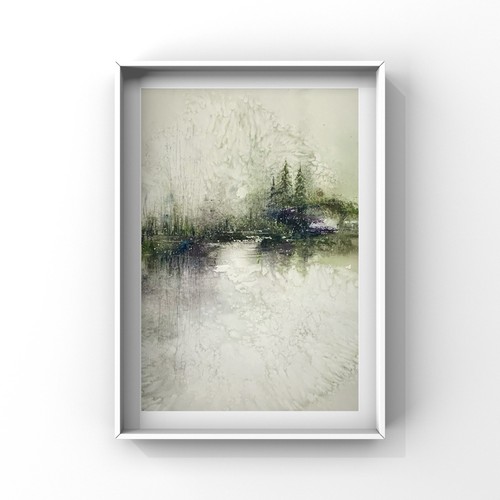 Original aquarell bild - original,