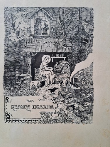 Alte graphik der kranke - alte,